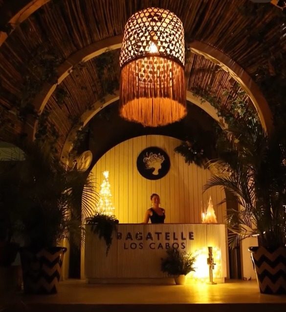 Bagatelle Los Cabos entrance at night
